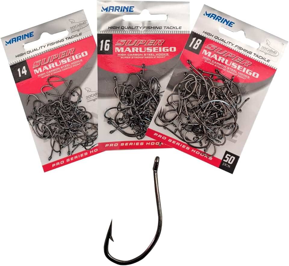 Marine Sports, Kit 150 Anzol Super Maruseigo Preto Black Marine N°14/16/18