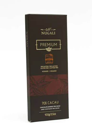 Tablete Chocolate Amargo 70% Vegano 100g Nugali