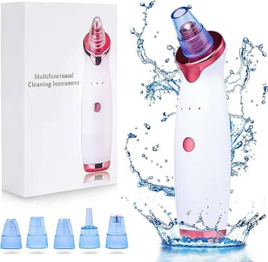 Aspirador de pó removedor de cravos – Aspirador de pó de rosto, kit de extrator de acne elétrico de comedona, ferramenta de sucção recarregável USB com 5 sondas