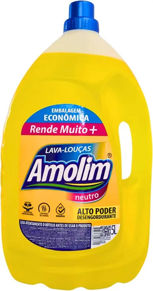 Detergente Lava Louças Neutro Concentrado 5 Litros Amolim – Desengordurante Líquido para Cozinha e Limpeza Geral