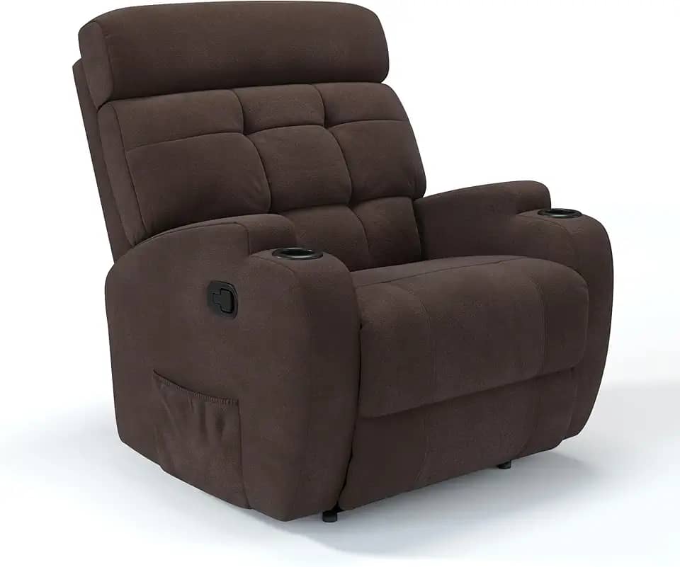 Poltrona do Papai Reclinável Manual em Tecido Bouclé Damie (Marrom)