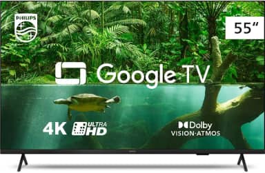 Smart TV Philips 55' 4K 55PUG7408/78, Google TV, Comando de Voz, Dolby Vision/Atmos, VRR/ALLM, Bluetooth