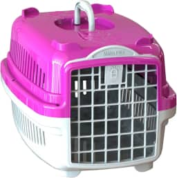 Caixa de Transporte Pet Gatos e Cães Pequeno Médio e Grandes (Rosa, Nº3 até 16kg)