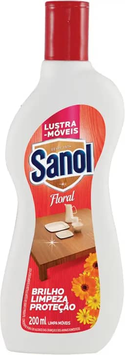 Sanol Lustra Móveis Brilho Prático Floral 200 Ml Vermelho