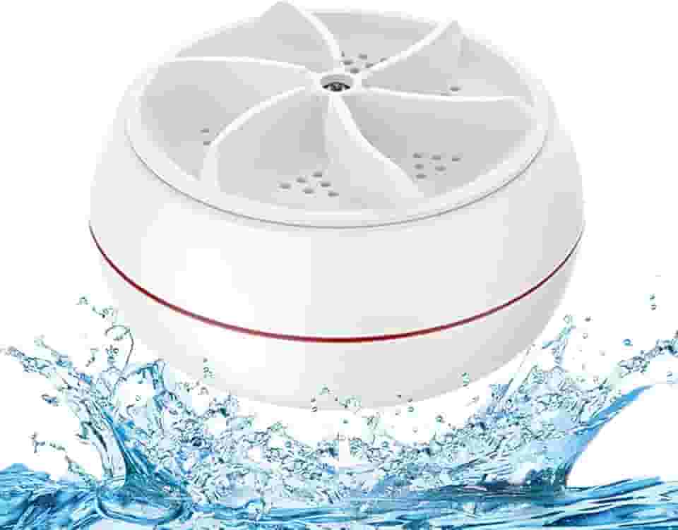 Mini máquina de lavar USB portátil | Lavadora turbo ultrassônica para pia para roupas e pratos. Perfeito para viagens, negócios, acampamento, casa, faculdade, trailer e apartamentos