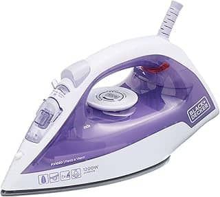 BLACK+DECKER Ferro de Passar Roupa à Seco ou à Vapor, Com Base Antiaderente, Potência de 1200W, Modelo FX1050, 110V