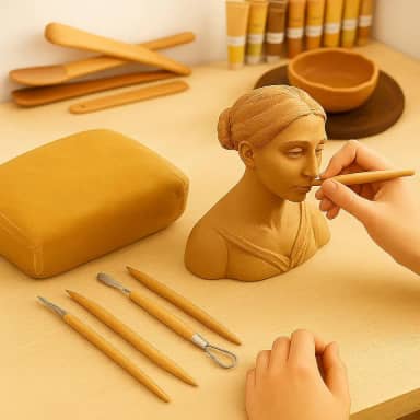 Argila Natural para Modelagem 1 Kg – Massa de Modelar Atóxica de Secagem ao Ar | Ideal para Artesanato, Escultura, Escola e Projetos Criativos | Argila Ecológica e Fácil de Moldar