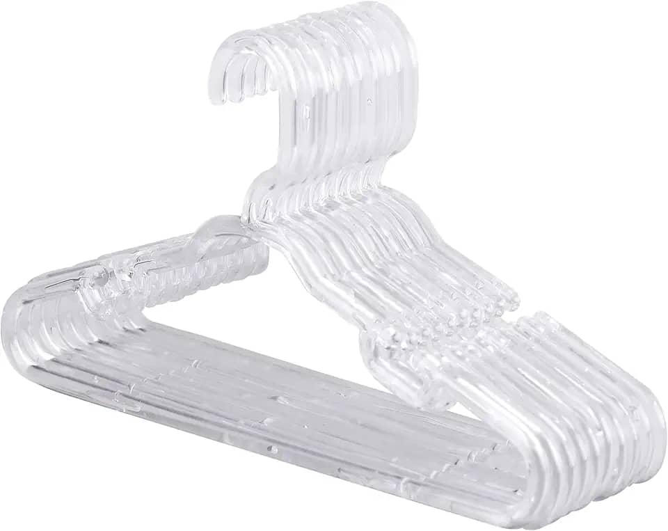 Kit 50 Cabide Infantil Reforçado Cristal Acrílico 8MM Transparente