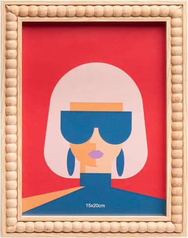 LYOR - Porta-Retrato de Mdf Balls Natural 10cm x 15cm