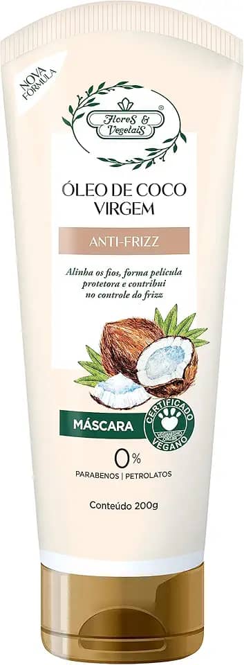 Máscara Óleo de Coco Virgem Anti-Frizz Flores & Vegetais 200g