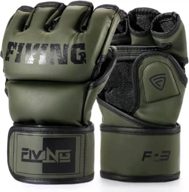 FIVING Luvas MMA para homens e mulheres, luvas de boxe para saco de pancadas, treinamento, Muay Thai, MMA, luvas de bolsa de artes marciais, luvas de kickboxing com palmas abertas