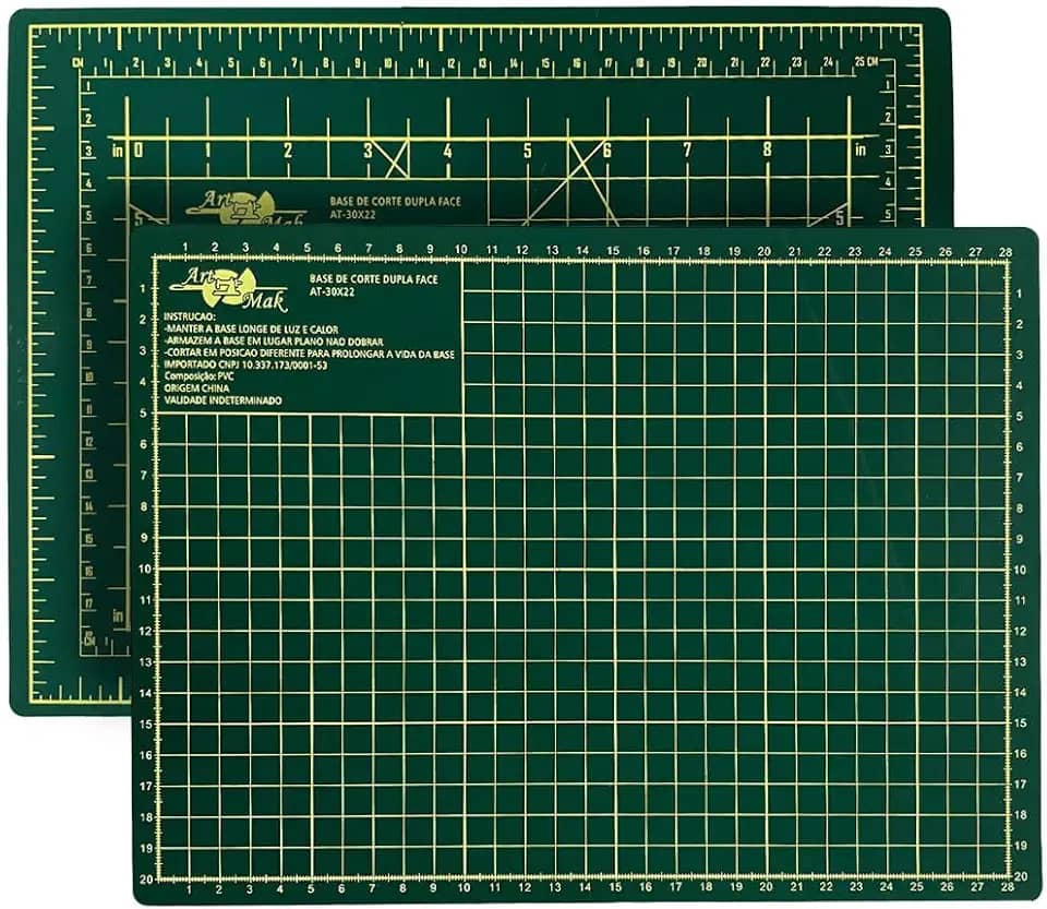 Base de Corte A4 30x22 cm Mesa de Apoio Placa para Corte Costura Patchwork Artesanato (Verde)