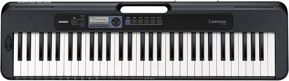 TECLADO MUSICAL CASIOTONE BÁSICO, CASIO, CT-S300C2-BR PRETO