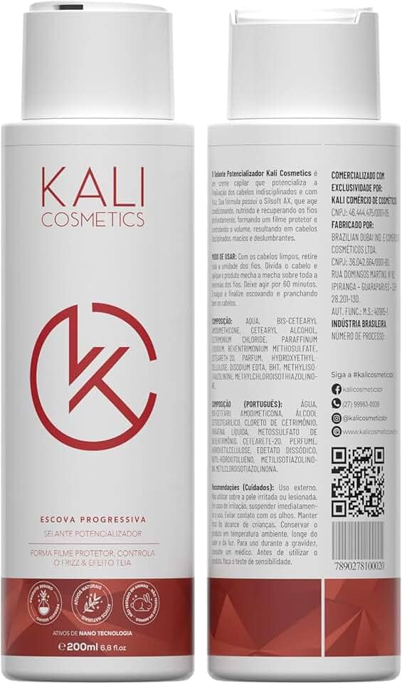 Escova Progressiva 200ml Sem Formol Kali Cosmetics Original