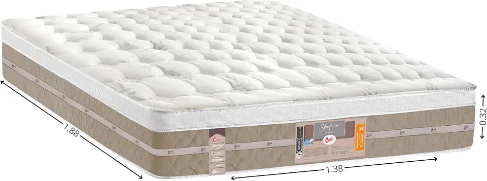Colchao Casal Castor Silver Star Mola Pocket Air One Face 138X188X032