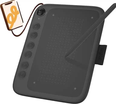 UGEE Q6 Tablet de desenho de 6,5 x 4 polegadas para telefone Android com 6 teclas de atalho, tablet gráfico, modo de desenho ajustável, tablet de escrita, desenho móvel/aula online/notas de(preto)
