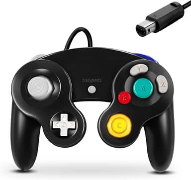 FIOTOK Controle Gamecube, controle clássico com fio para Wii Nintendo Gamecube (preto)