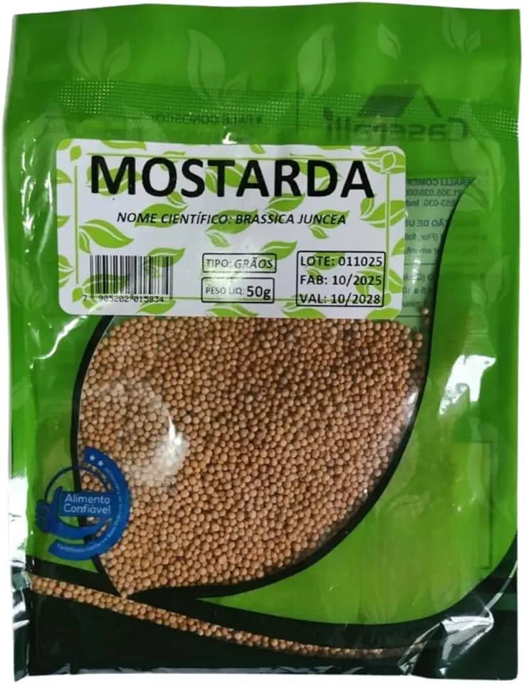 Mostarda em Grãos, Grãos Naturais para Tempero, Embalagem 50g, PREMIUM NATURAL EXCLUSIVO