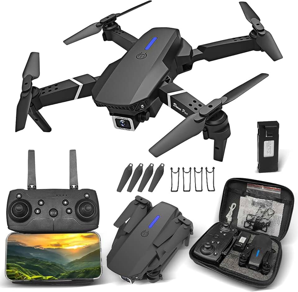 E88 Drone Com Camera Drone Profissional 1080p HD 4K FPV WiFi Mini Controle Remoto DroneQuadricóptero Com Bolsa De Transporte