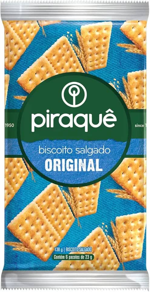 Pack Biscoito Original Piraquê Pacote 138g 6 Unidades
