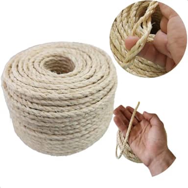 Corda de Sisal Natural 6mm 100 metros, para Artesanato e Arranhadores