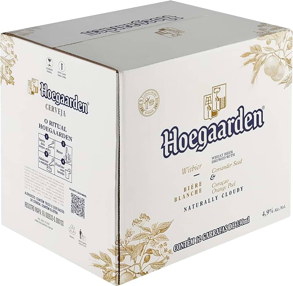 Pack Cerveja Hoegaarden, 330ml, Long Neck - 12 unidades