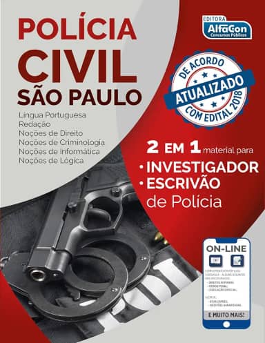 Polícia Civil de São Paulo - PC SP - 2 em 1 - investigador e escrivão de polícia