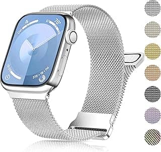 Compatível com 38 mm, 40 mm, 41 mm, 42 mm, 44 mm, 45 mm, 49 mm, malha de aço inoxidável para Ultra 2/Ultra Series 9/8/7/6/5/4/3/2/1/SE