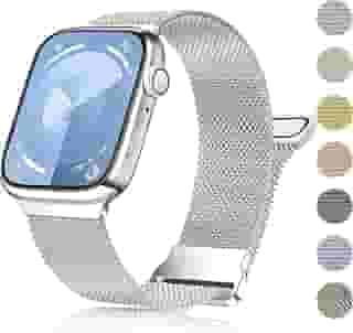 Compatível com 38 mm, 40 mm, 41 mm, 42 mm, 44 mm, 45 mm, 49 mm, malha de aço inoxidável para Ultra 2/Ultra Series 9/8/7/6/5/4/3/2/1/SE