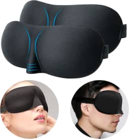 Kit 2x Máscara Tapa Olhos Para Dormir 3D Unissex Blackout Confortável Viajar Relaxar Repouso Chochilo Sono Soneca Descanso Viagens Turno Noturno Venda