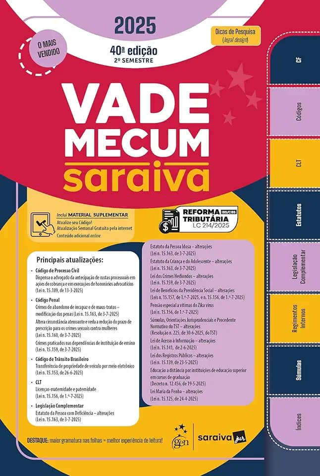 Vade Mecum Saraiva Tradicional - 40ª Edição 2025
