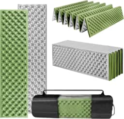Zenkon Isolante Termico Camping, Insulation Mat Revestida de Alumínio, À Prova D’Água e Portátil Dobrável, Tapete Dobrável à Prova de Umidade, 196 * 61 * 2 CM