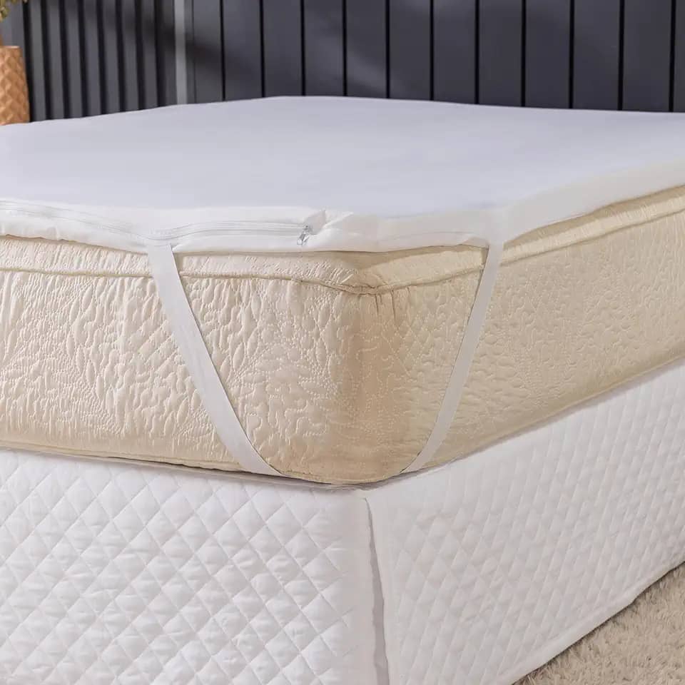 Pillow Top Solteiro Espuma D28 Alta Densidade – Protetor de Colchão Topper Macio e Confortável – Capa Removível Lavável – Fixação com Elástico – Camada Extra Conforto Durável Antialérgico