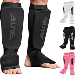 Caneleiras MMA para Muay Thai e Kickboxing, caneleiras protetoras com protetor de peito do pé para Sparring e treinamento, para adultos, crianças e jovens