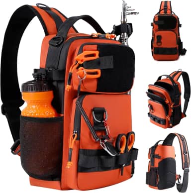 NEW VIEW Mochila de pesca com 8 bolsos e conforto seco com armazenamento duplo ajustável para vara bolsa masculina