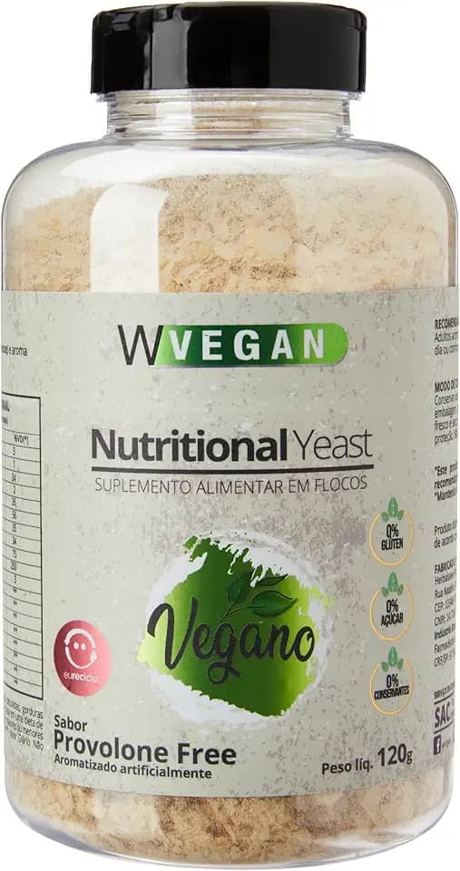 W Vegan Nutritional Yeast Flocos Sabor Provolone Free 120G