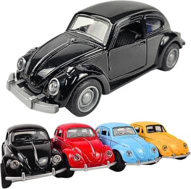 Fusquinha Carrinho Miniatura Ferro Fricção Abre Porta Clássico Colecionável (Preto)