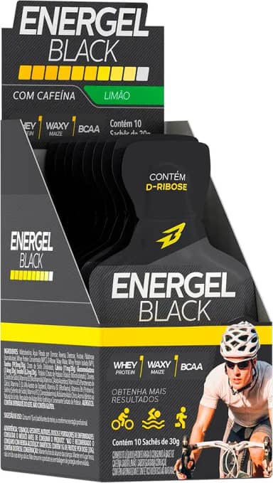 Energel Black 10 Sachês Sabor Limão Bodyaction