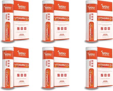 6x Vitamim C+ Vitamina C 10 Comprimidos Efervercentes Nataly