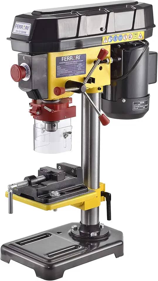 Furadeira De Bancada Ferrari Fg 13 350w 127v C/morsa Ferrari Amarelo