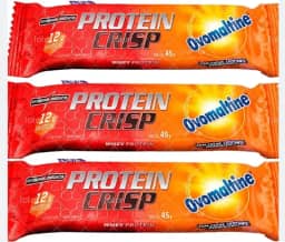 Crisp Bar Protein Sabor Ovomaltine com 12 gramas de Proteinas de 45g-Kit 03 unidades-Integralmedica