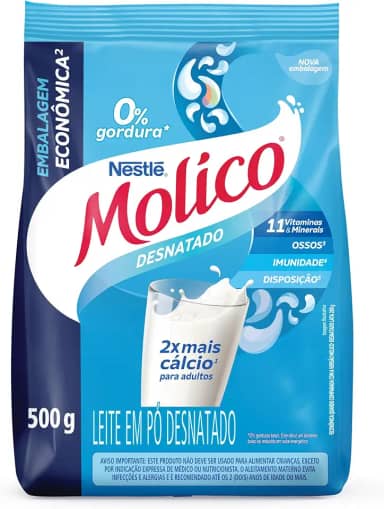 Molico Leite Em Pó Desnatado Total Cálcio 500G