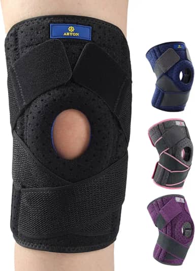 ABYON Joelheira Ajustável Para Alívio Da Dor No Joelho, Ruptura Do Menisco, Artrite, Lcl, Suporte Mcl - Preto Unissex