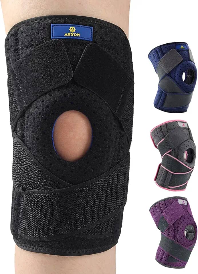 ABYON Joelheira Ajustável Para Alívio Da Dor No Joelho, Ruptura Do Menisco, Artrite, Lcl, Suporte Mcl - Preto Unissex
