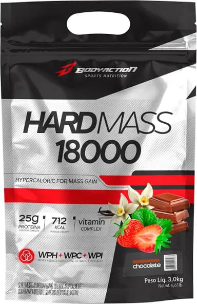 Hard Mass 18000 3Kg Hipercalórico Sabor Chocolate Bodyaction