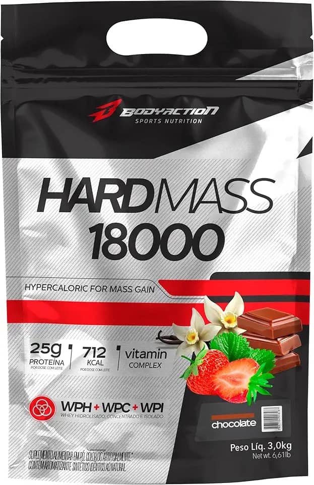 Hard Mass 18000 3Kg Hipercalórico Sabor Chocolate Bodyaction