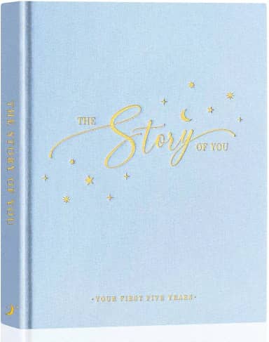 Lanpn Livro De Memórias Do Bebê - Livro De Memórias De Linho Para Bebês - A História De Você - Diário Dos Primeiros 5 Anos Do Bebê Recém-Nascido, Álbum De Fotos, Álbum De Marcos Para Meninos E Menin