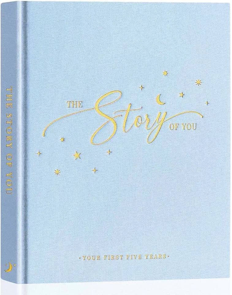 Lanpn Livro De Memórias Do Bebê - Livro De Memórias De Linho Para Bebês - A História De Você - Diário Dos Primeiros 5 Anos Do Bebê Recém-Nascido, Álbum De Fotos, Álbum De Marcos Para Meninos E Menin