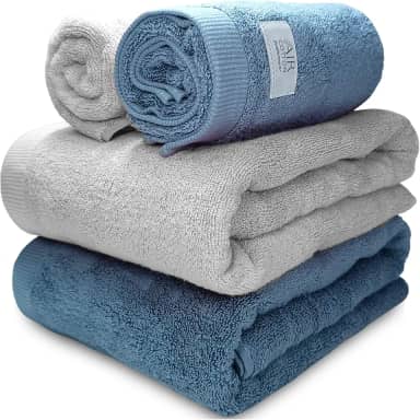 Jogo de Banho Gigante Banhão Buddemeyer Dual Air 100% Algodão 4 peças Toalha Alta Absorção Macia Grossa (Azul Cinza 1082/1948)