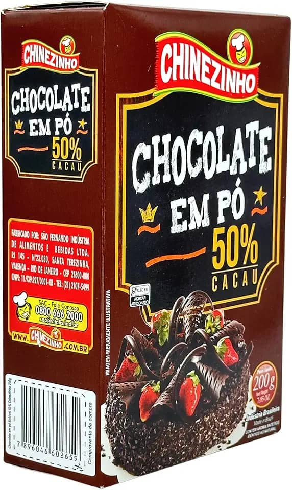Chinezinho, Chocolate em Pó 50% Cacau, 200 Gramas